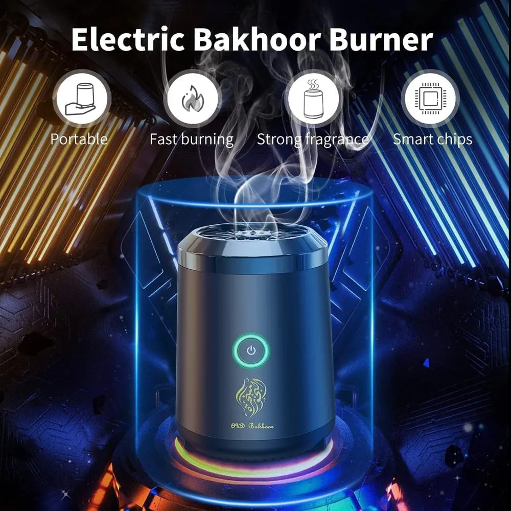 Bukhoor Mini Oud Incense Burner Rechargeable Ceramic Heating Element Portable Electric USB Rechargeable