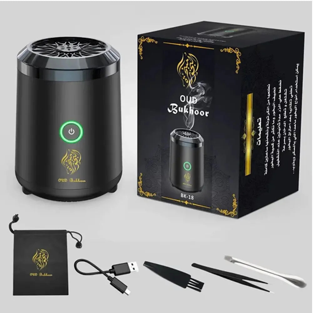 Bukhoor Mini Oud Incense Burner Rechargeable Ceramic Heating Element Portable Electric USB Rechargeable