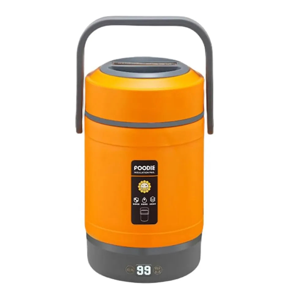 Constant Temperature Insulation Lunch Box 1.2L 304 Stainless Steel Electric Heating 30W - Orange