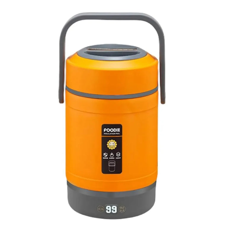 Constant Temperature Insulation Lunch Box 1.2L 304 Stainless Steel Electric Heating 30W - Orange