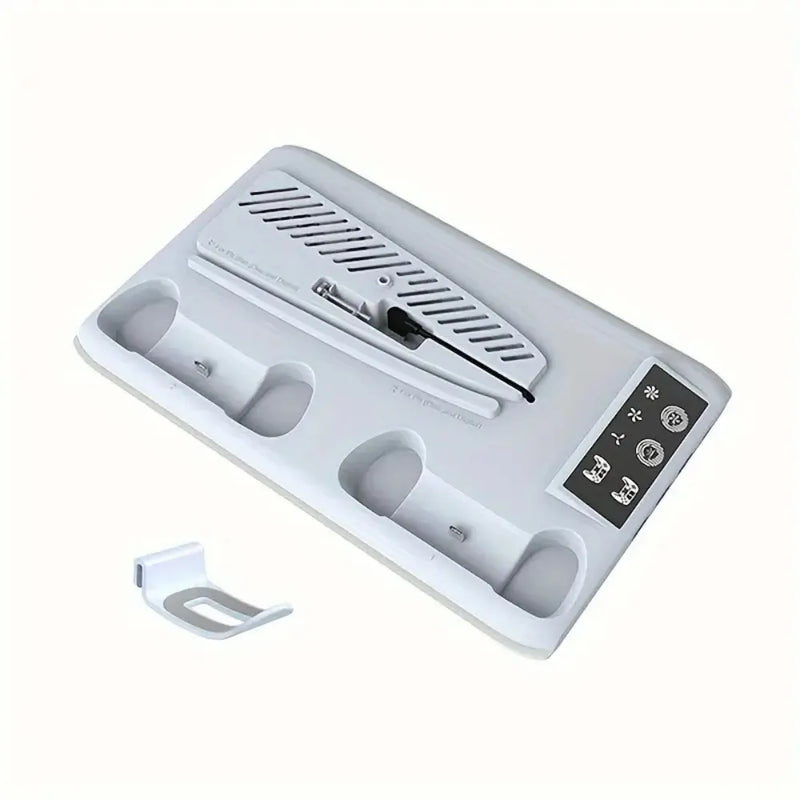 P5 Cooling Stand with RGB LED – Controller Charging Station & 3-Speed Fan for PS5/PS5 Slim/PS5 Pro – White