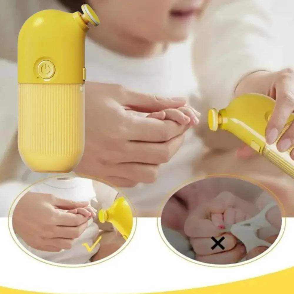 Electric Baby Nail Trimmer – Rechargeable Grooming Kit with 7 Grinding Heads, Quiet & Safe Nail File for Newborns, Infants, Toddlers