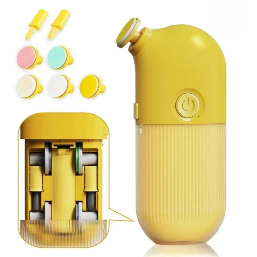 Electric Baby Nail Trimmer – Rechargeable Grooming Kit with 7 Grinding Heads, Quiet & Safe Nail File for Newborns, Infants, Toddlers