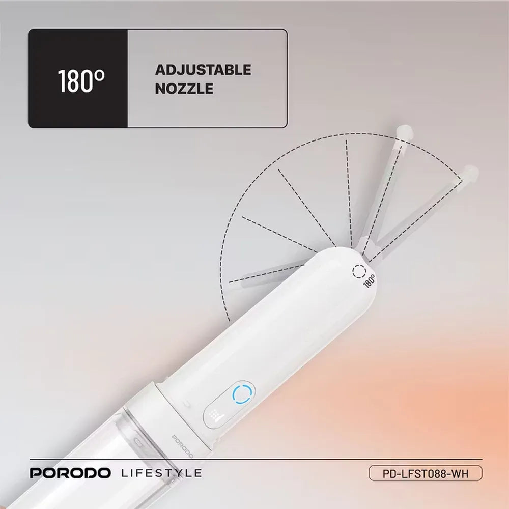 Porodo Lifestyle Electric Travel Bidet 3 Spray Modes 180mL Reservoir Type-C Rechargeable – White