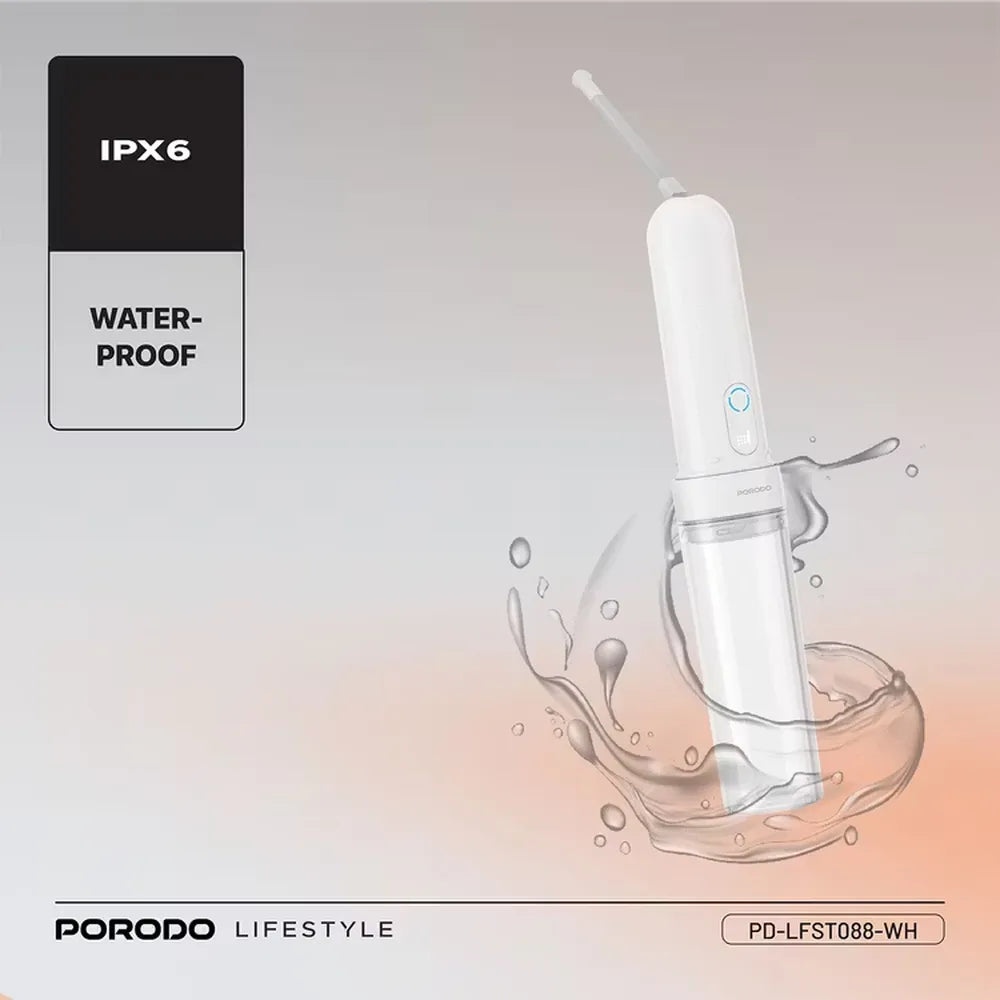 Porodo Lifestyle Electric Travel Bidet 3 Spray Modes 180mL Reservoir Type-C Rechargeable – White