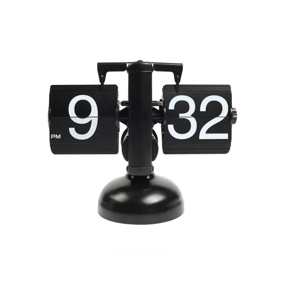 Modern Vintage Luxury Flip Clock Retro Design Stainless Steel Adjustable