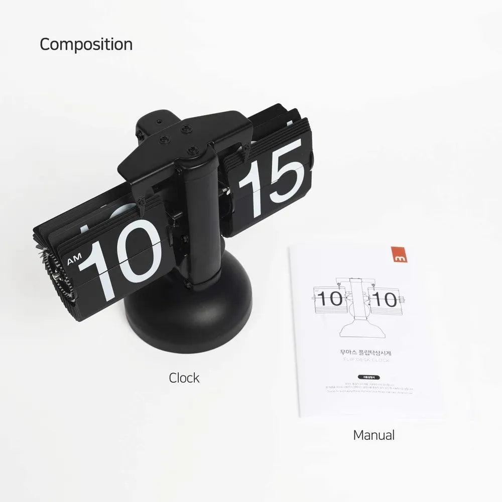 Modern Vintage Luxury Flip Clock Retro Design Stainless Steel Adjustable
