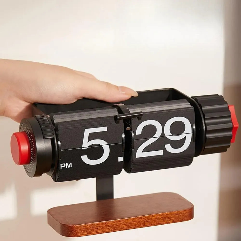 Creative Flip Alarm Clock F002 Vintage Design Metal Frame Automatic Flip
