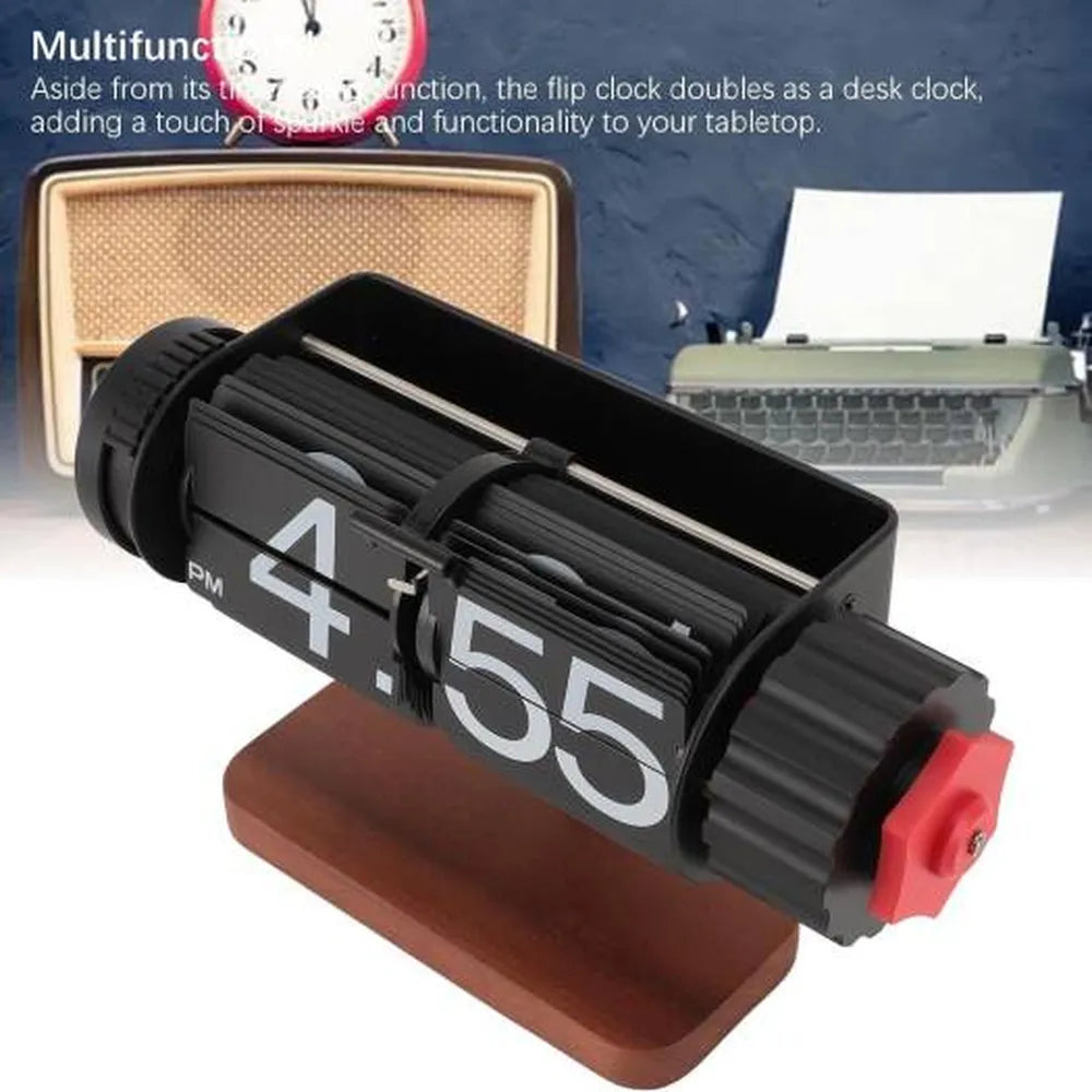 Creative Flip Alarm Clock F002 Vintage Design Metal Frame Automatic Flip