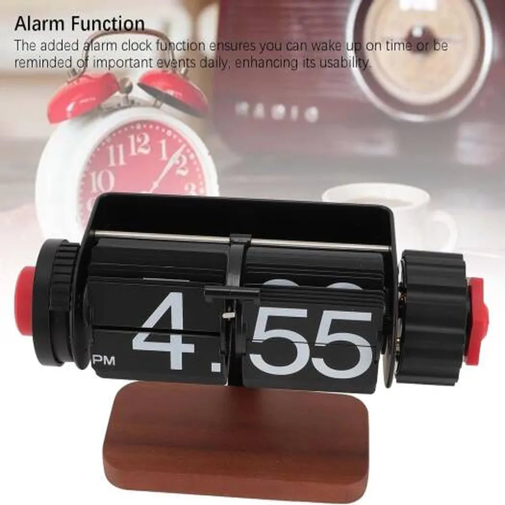 Creative Flip Alarm Clock F002 Vintage Design Metal Frame Automatic Flip