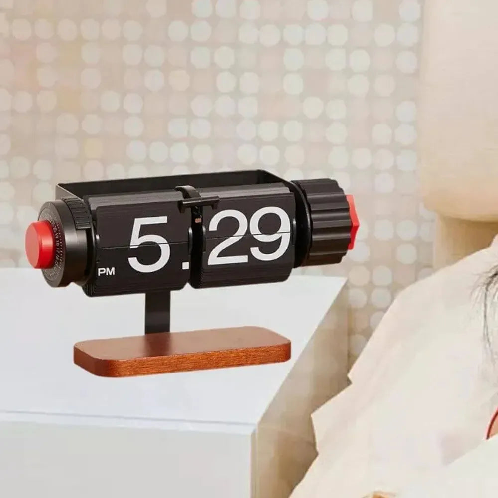 Creative Flip Alarm Clock F002 Vintage Design Metal Frame Automatic Flip