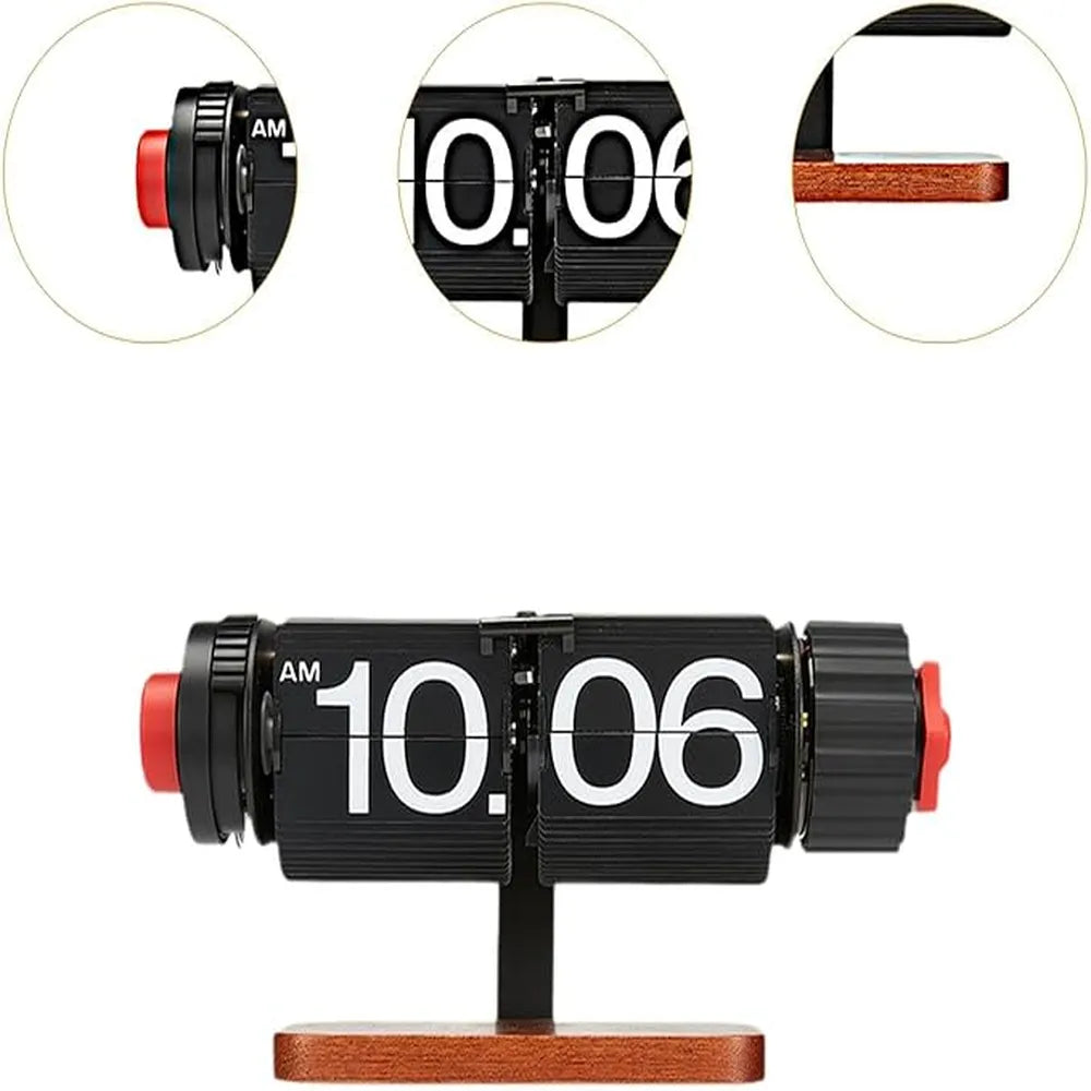 Creative Flip Alarm Clock F002 Vintage Design Metal Frame Automatic Flip