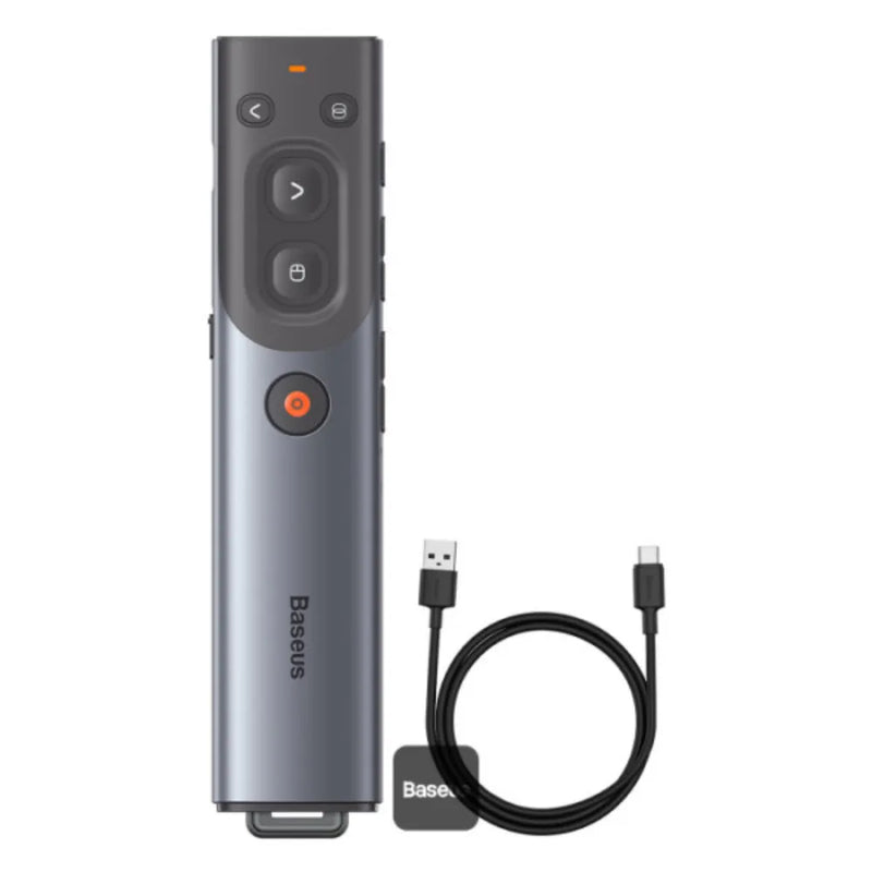 Baseus Wireless Presentation Remote with Laser Pointer – USB Receiver + Type-C Charging, Slide Control & Mouse Functionality