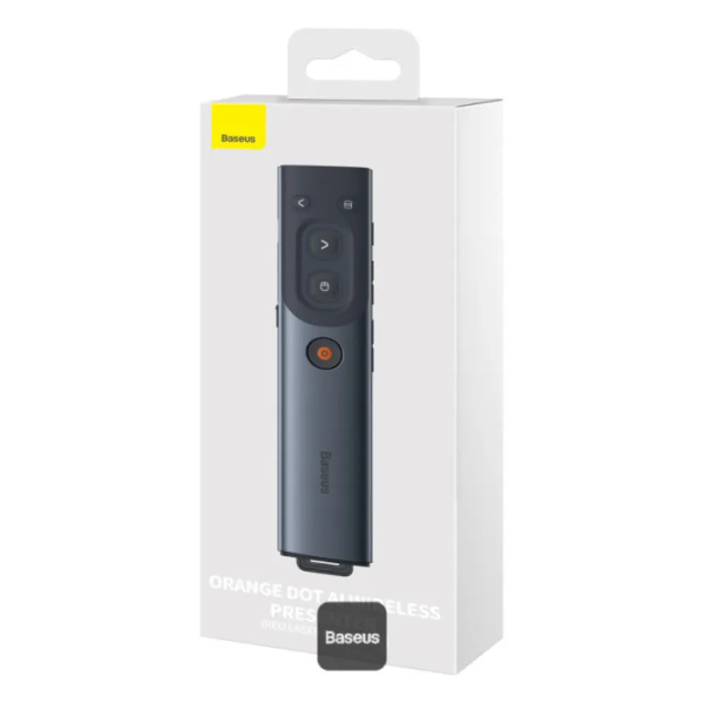 Baseus Wireless Presentation Remote with Laser Pointer – USB Receiver + Type-C Charging, Slide Control & Mouse Functionality