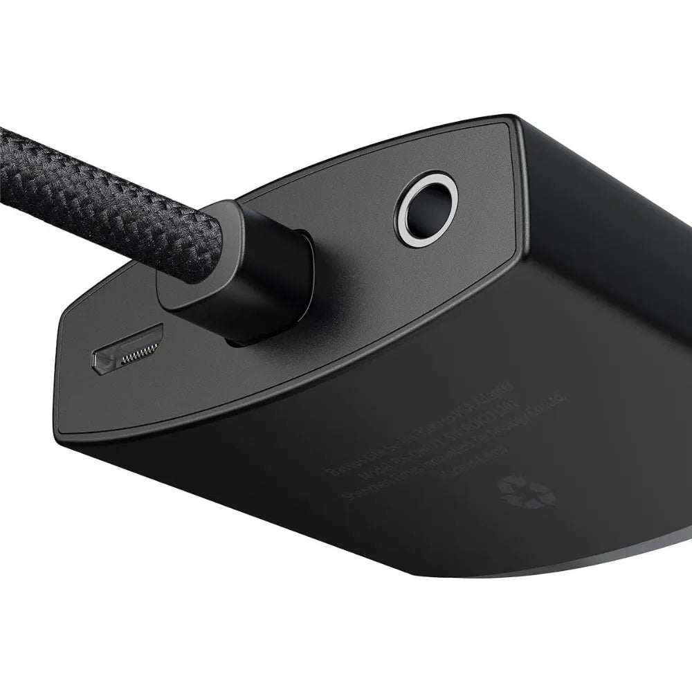 Baseus Lite Series HDMI to VGA Adapter – 1080P Resolution + 3.5mm AUX Audio + Micro USB Power Input – Black