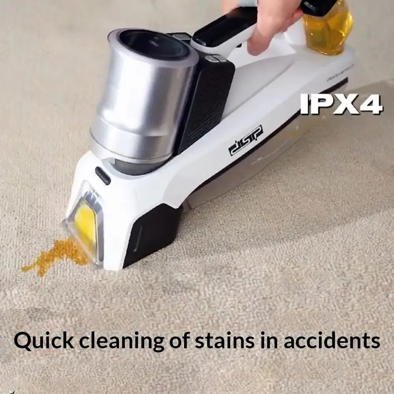 DSP Handheld Spot Cleaner Cordless 2000mAh Battery Dual Tank IPX4 Waterproof