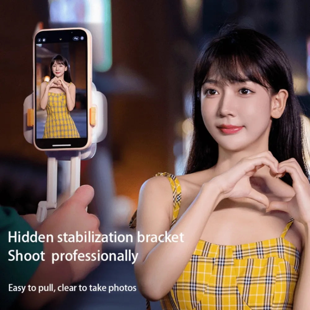 D2 Pro Mini RGB Fill Light with 24 Scene Modes, 3-Level Brightness, 1000mAh Battery & Built-in Phone Holder – Pocket LED Light (White)