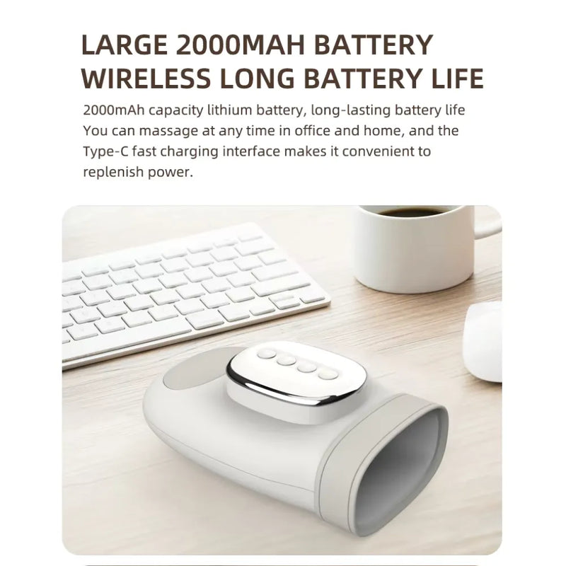 Electric Hand Massager with Heating, Air Compression & Vibration – 3 Modes, 5 Intensities, 2000mAh Battery