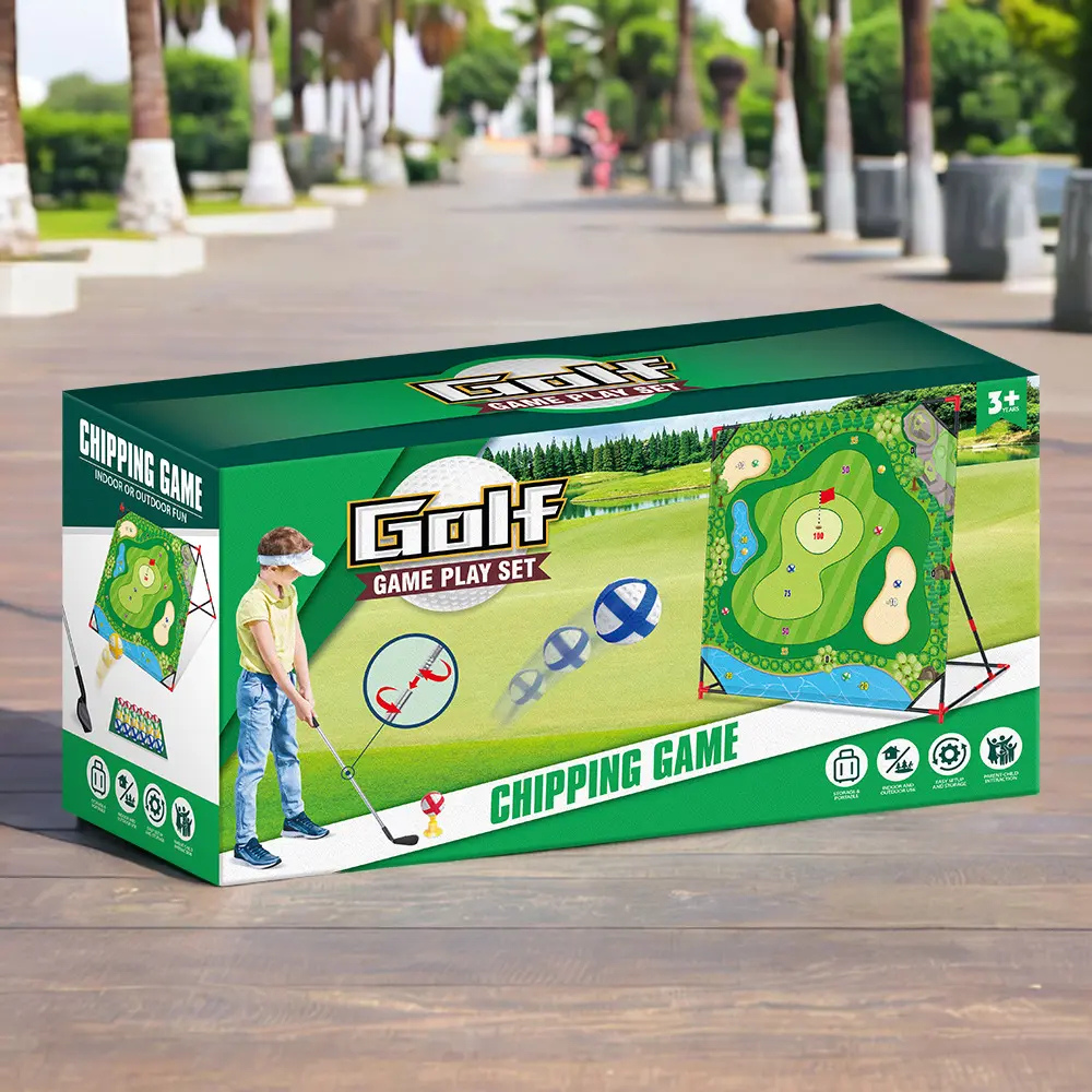 Golf Game Chipping Mat – Indoor/Outdoor Swing Practice Tool with Secure Ball System, Scoreboard & Storage Bag for Club and Balls 50A