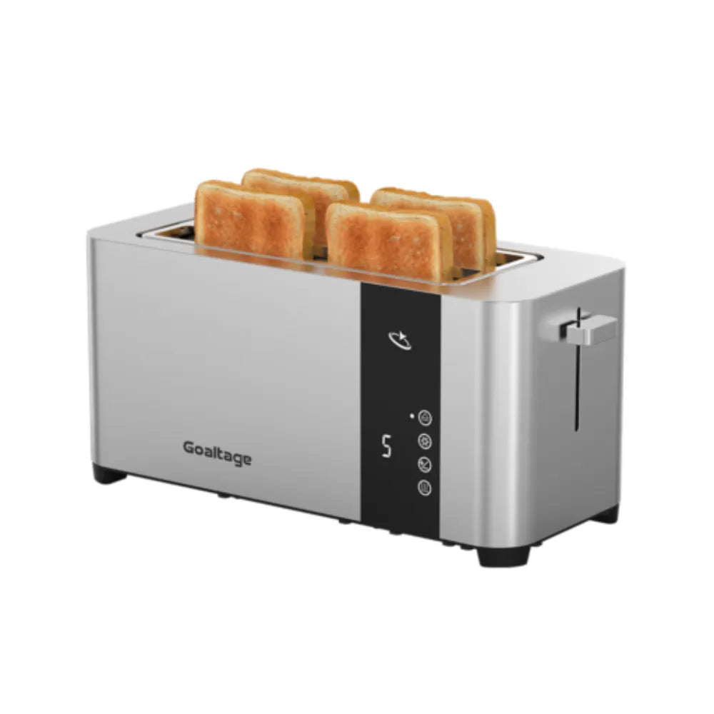 Goaltage TST01 GoldenEdge Toaster – 2 Long Slots, Smart LED Display, Adjustable Browning, Reheat & Defrost Functions