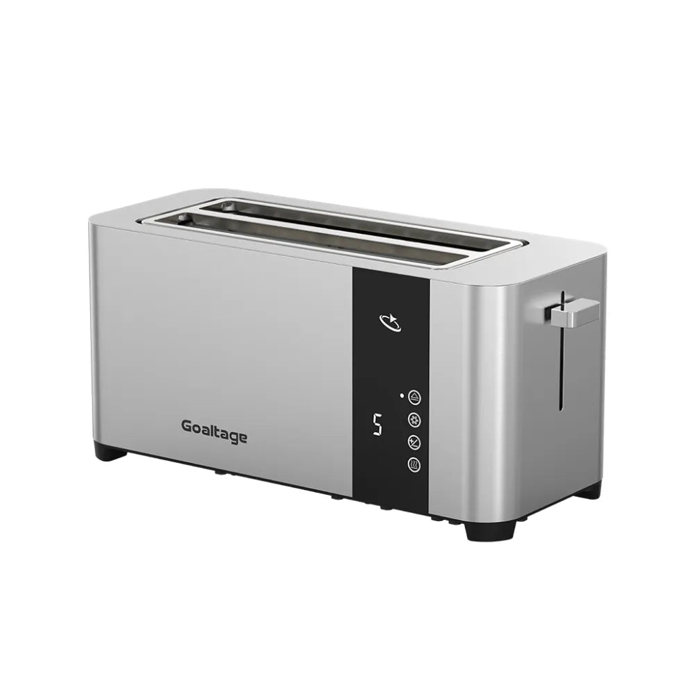 Goaltage TST01 GoldenEdge Toaster – 2 Long Slots, Smart LED Display, Adjustable Browning, Reheat & Defrost Functions