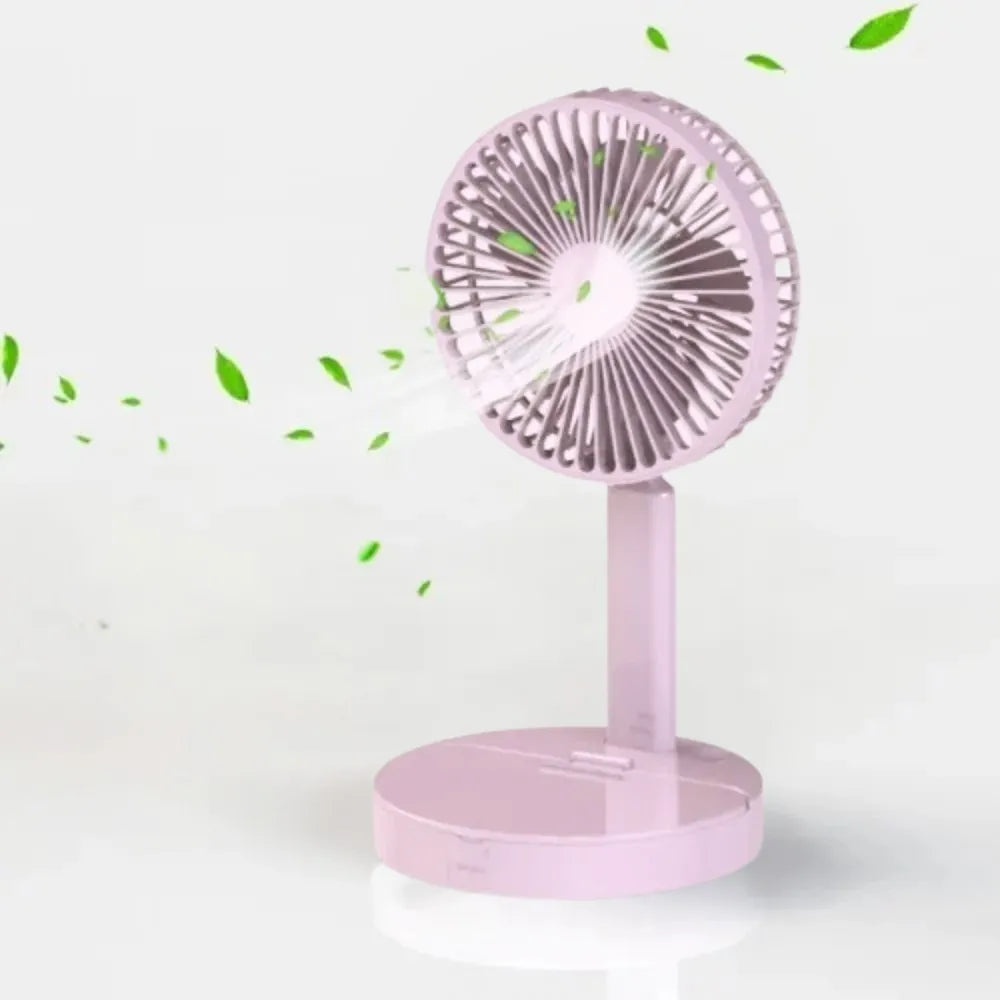 Folding Mirror Fan with 4500mAh Battery, 3-Speed Wind, Quiet Operation, Foldable Design, Mobile Stand Function