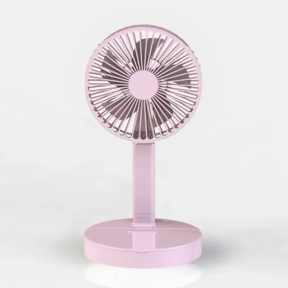 Folding Mirror Fan with 4500mAh Battery, 3-Speed Wind, Quiet Operation, Foldable Design, Mobile Stand Function