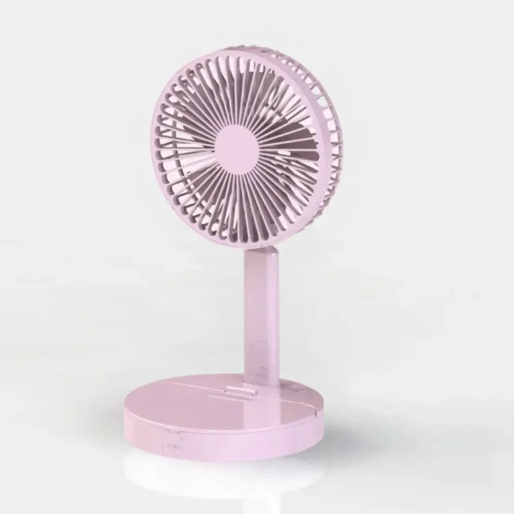 Folding Mirror Fan with 4500mAh Battery, 3-Speed Wind, Quiet Operation, Foldable Design, Mobile Stand Function