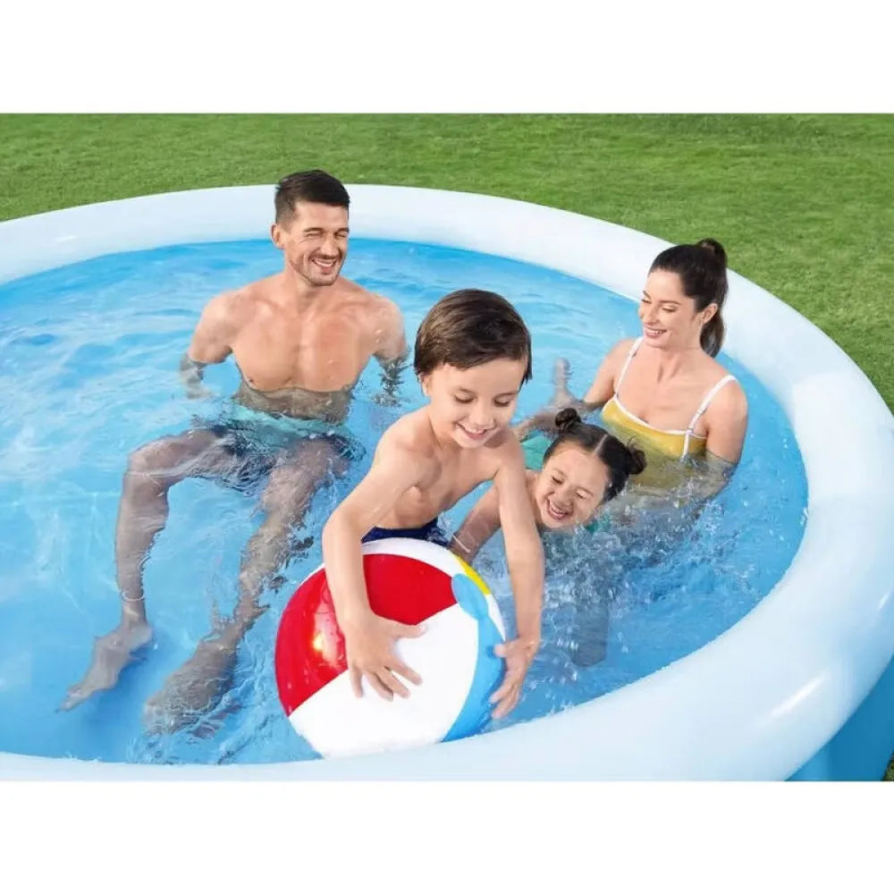 Bestway Fast Set Swimming Pool 3.05m,Inflatable Top Ring, 3200L Capacity, 330gal/hr Pump, Puncture-Resistant Liner
