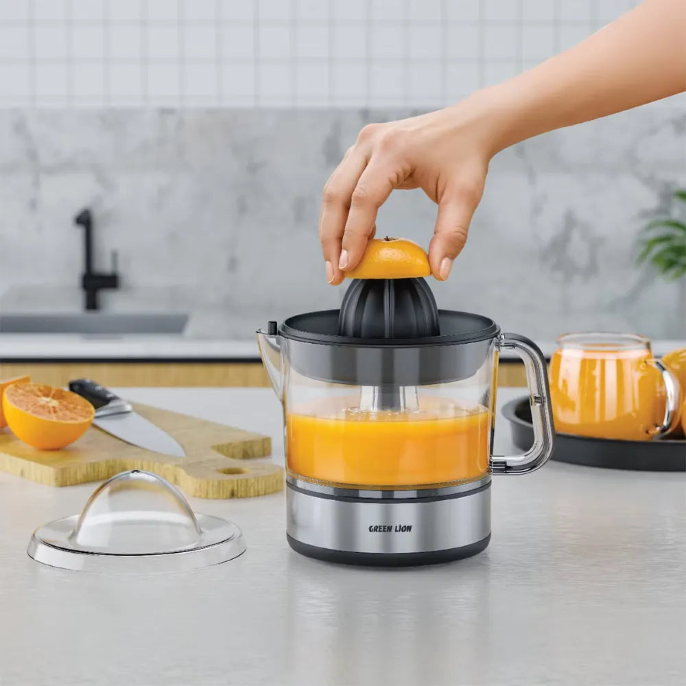 Green Lion Dual Rotation Citrus Juicer 700mL, Adjustable Filter, Small & Large Juice Cones + BPA-Free, Stainless Steel Build, Black