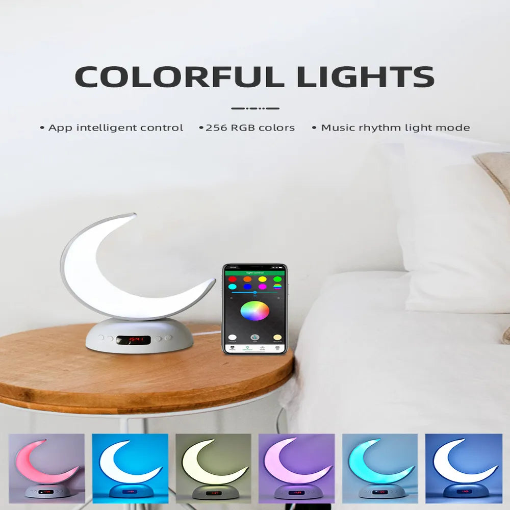 Equantu Azan Alarm Clock Moon Lamp with Quran Speaker Type-C Rechargeable