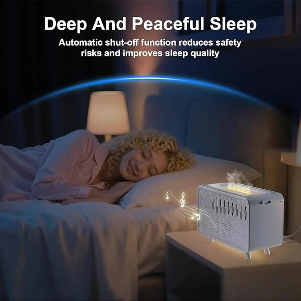 White Noise Night Light Humidifier with Bluetooth 5.3, 8 Nature Sounds, 200ml Tank, Sleep Aid Functionality