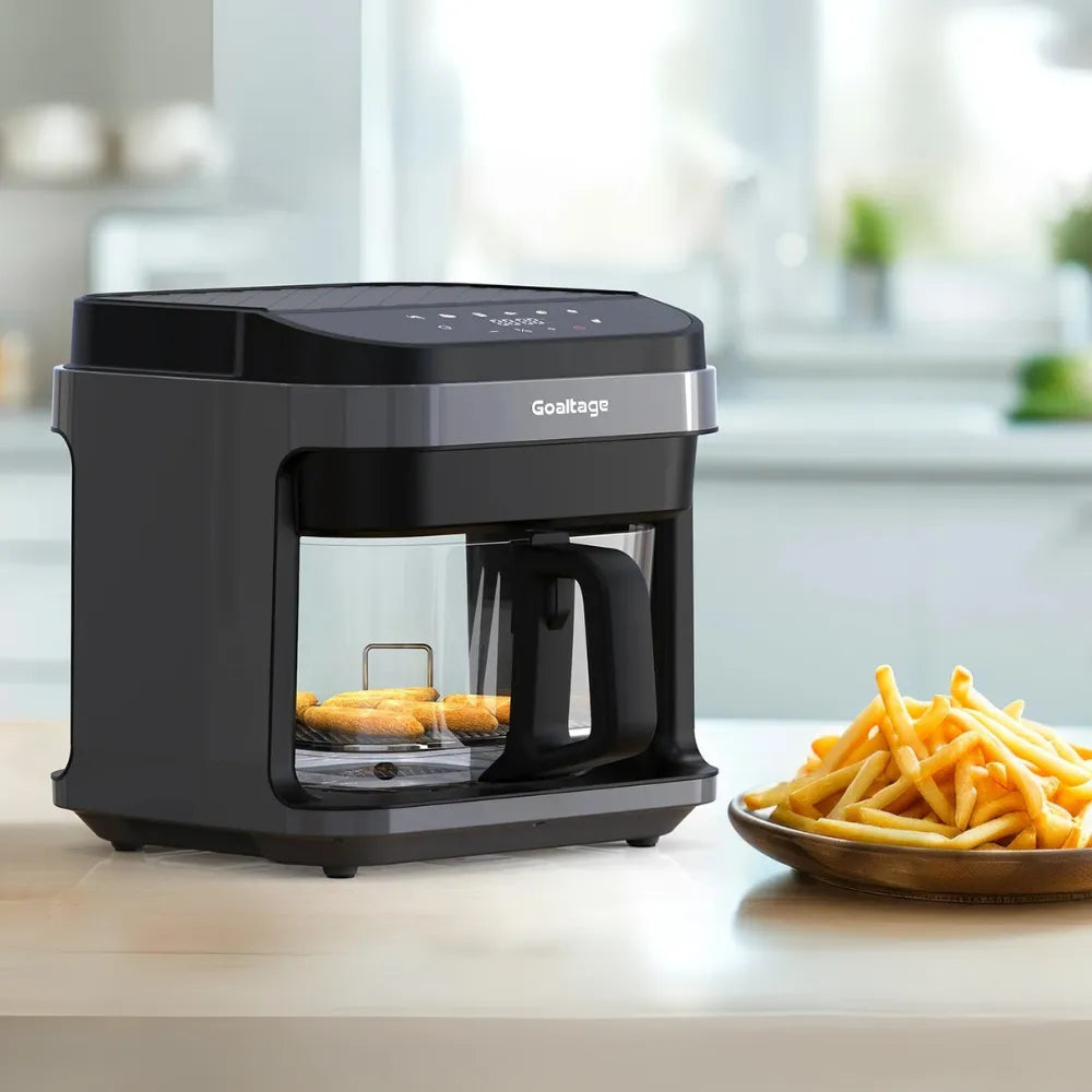Goaltage Chef Mate AF02 Air Fryer 5.5L with 8 Preset Functions, 360° Air Circulation, Touch Controls & Tempered Glass Basket