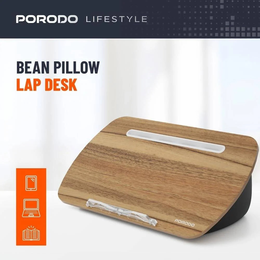 Porodo Lifestyle Laptop Stand with Pillow Base, Ergonomic Angle, Multi-Device Compatibility, Grey