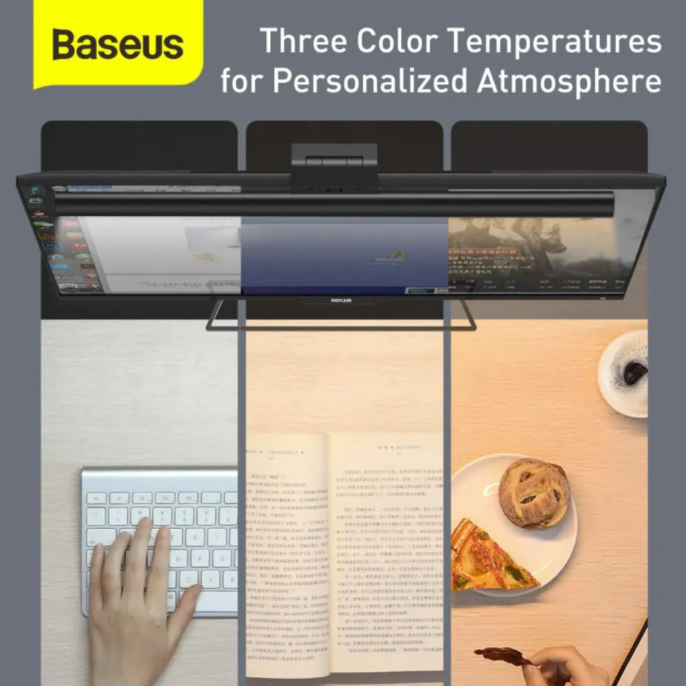 Baseus i-wok Screen Hanging Light Youth Edition – Asymmetric LED Light Source + USB Powered + Stepless Dimming – 2800K–5500K