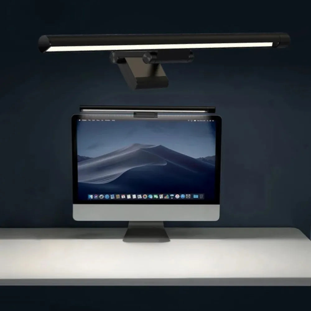 Baseus I-Wok Pro Monitor Light Bar with Stepless Dimming, Eye-Care Asymmetric LED, Ra97 CRI, USB-C Powered – Black