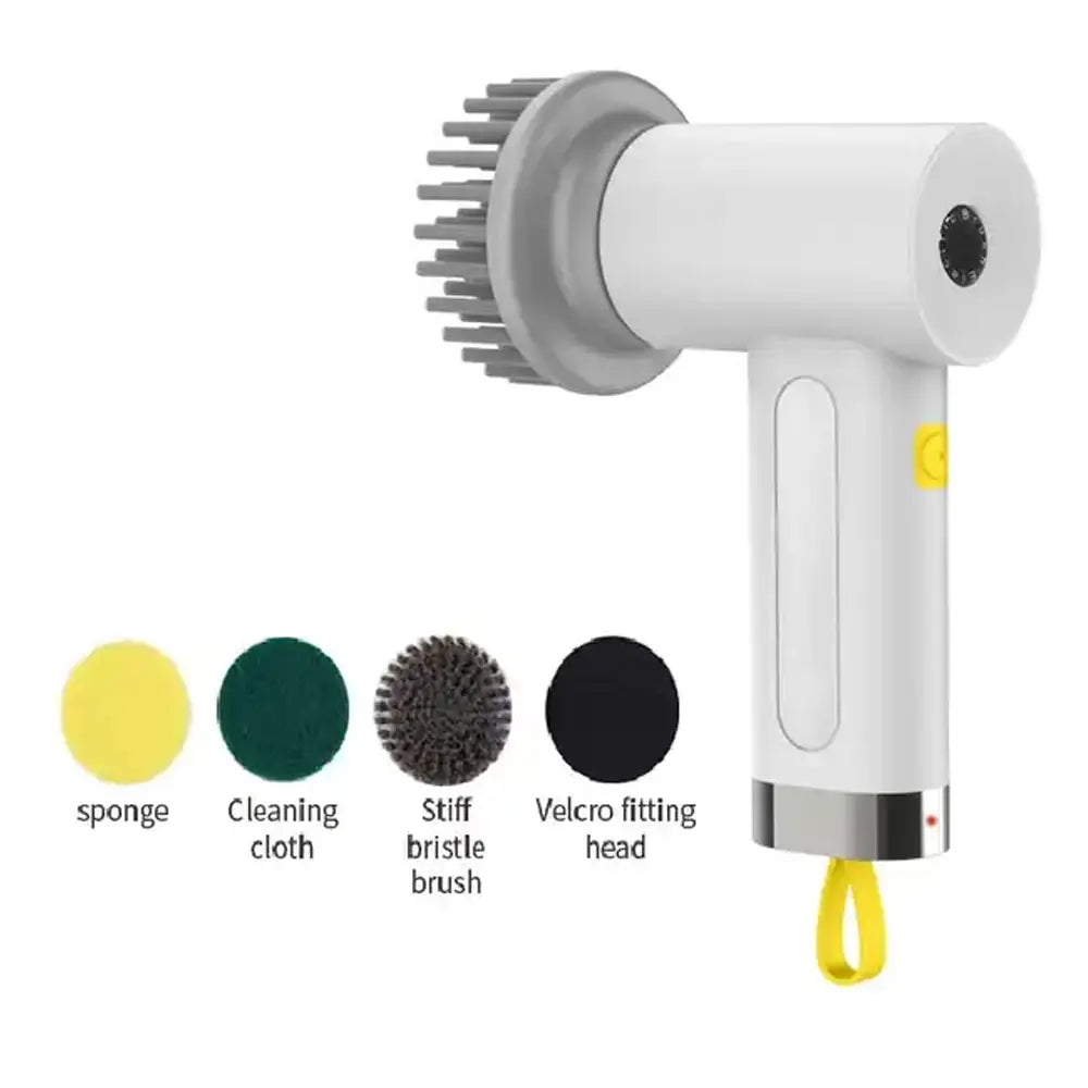Portable Electric Spin Scrubber with 120-Min Battery Life 360° Rotation 4 Brush Heads Type-C Rechargeable