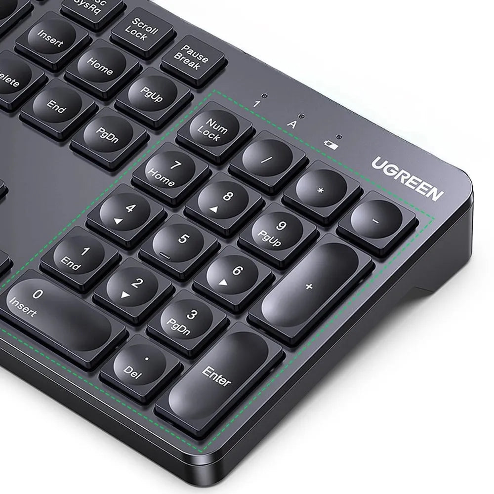 Ugreen KU004 Wireless Keyboard 2.4GHz for Windows/macOS/Linux, English Layout – Black