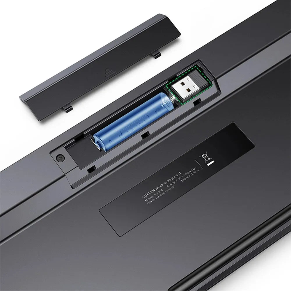 Ugreen KU004 Wireless Keyboard 2.4GHz for Windows/macOS/Linux, English Layout – Black