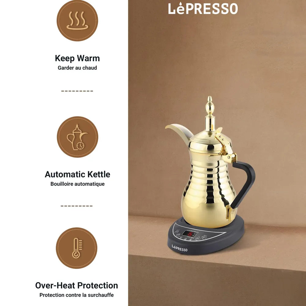 LePresso Arabic Tea Dallah and Coffee Maker 750ml Stainless Steel 750W
