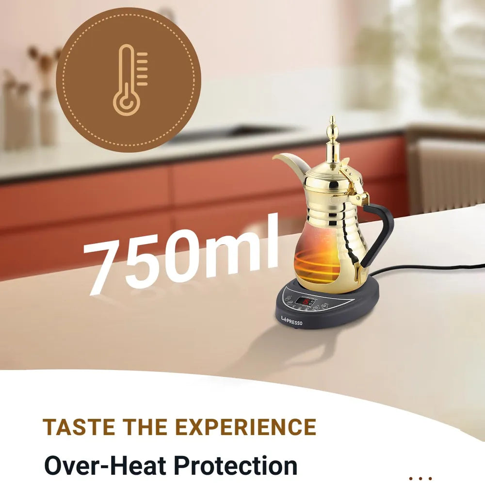 LePresso Arabic Tea Dallah and Coffee Maker 750ml Stainless Steel 750W