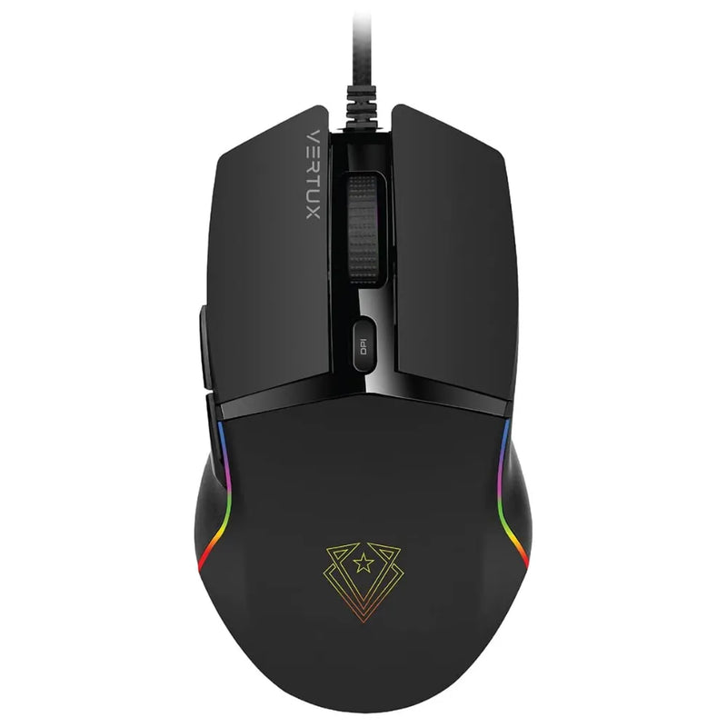 Vertux Argon Gaming Mouse with 6400 DPI, RGB LED Backlight, Optical Tracking, USB Connectivity, 6 Programmable Buttons