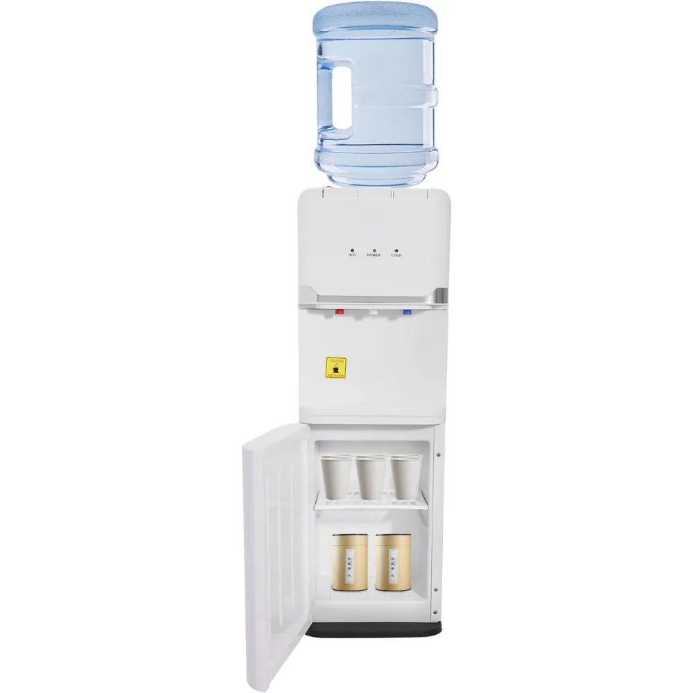 Cookchen Top Load Water Dispenser White with 3 Temperature Settings – Hot, Cold & Room Temp, Child Safety Lock, Freestanding for Home & Office