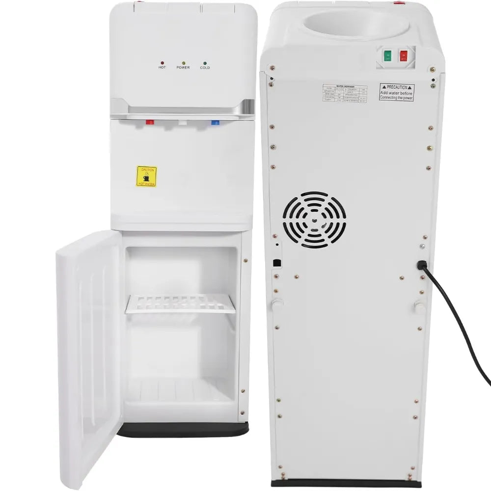 Cookchen Top Load Water Dispenser White with 3 Temperature Settings – Hot, Cold & Room Temp, Child Safety Lock, Freestanding for Home & Office