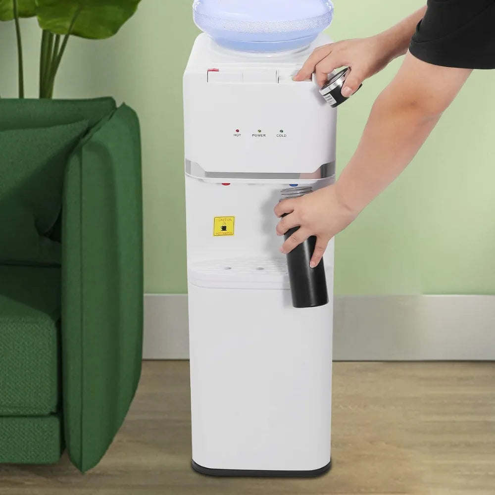 Cookchen Top Load Water Dispenser White with 3 Temperature Settings – Hot, Cold & Room Temp, Child Safety Lock, Freestanding for Home & Office