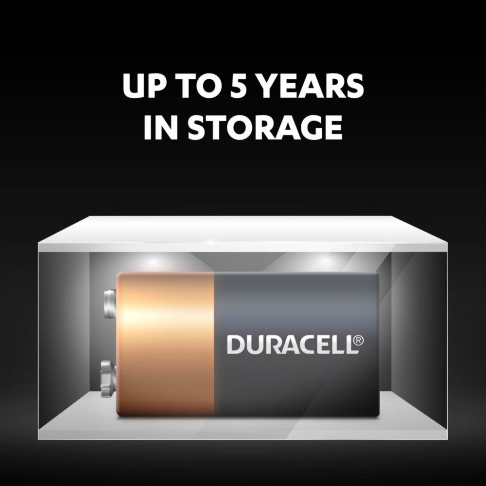 Duracell Alkaline 9V Batteries 2-Pack with Duralock Technology for Long-Lasting Power in Everyday Devices
