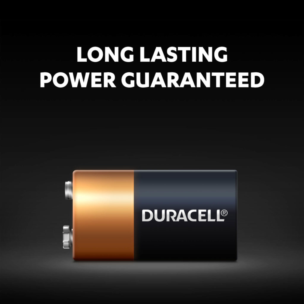 Duracell Alkaline 9V Batteries 2-Pack with Duralock Technology for Long-Lasting Power in Everyday Devices