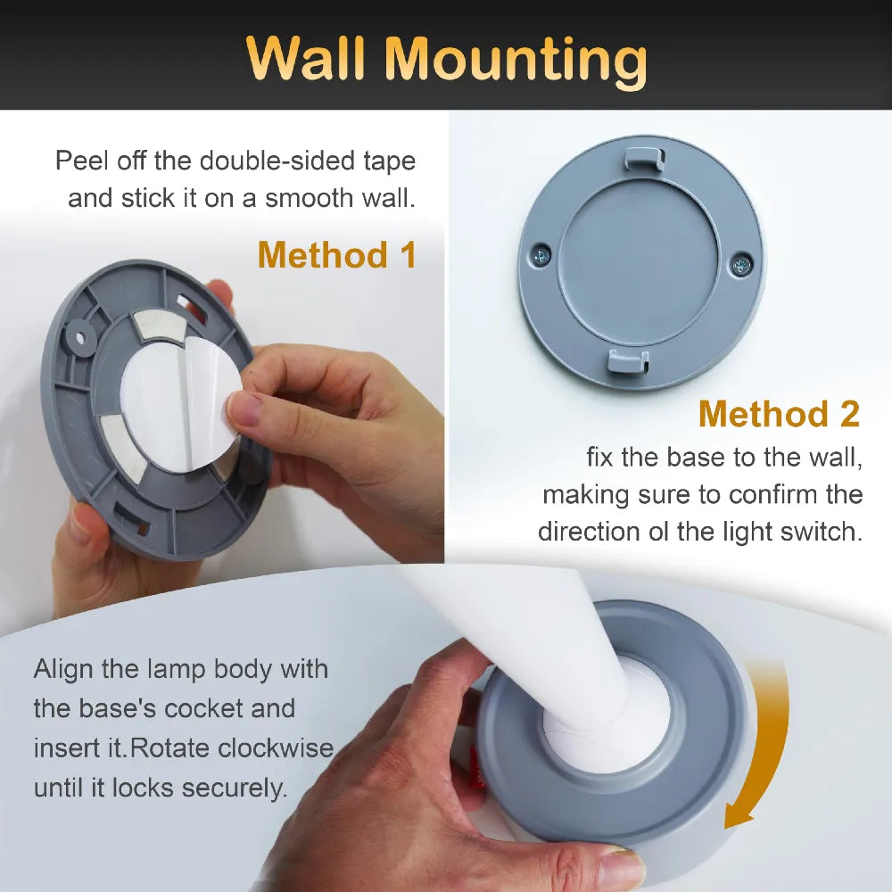 LED Lever Toggle Switch Wall-Mountable Shape Lamp Light USB Rechargeable
