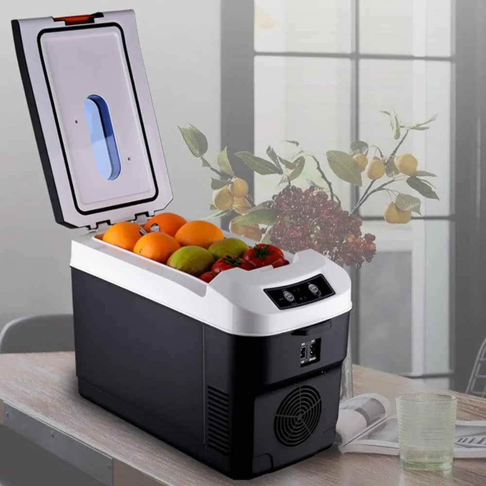 Portable Car Fridge Freezer 25L – Dual Core Cooling & Heating, 12V/24V/220V Power, Intelligent Display, Energy Saving