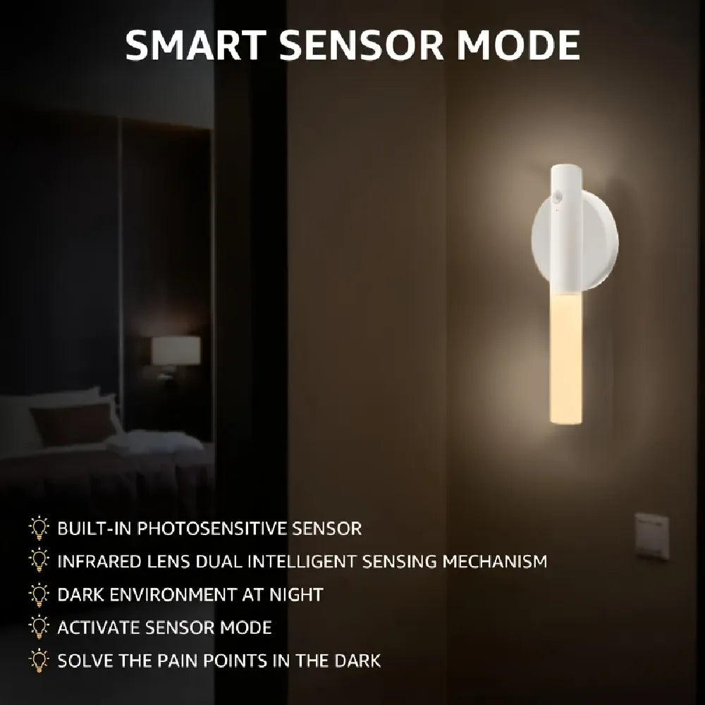 Chilvane Magnetic Motion Sensor Indoor Night Light 500mAh USB Rechargeable 8 Hours Battery Life